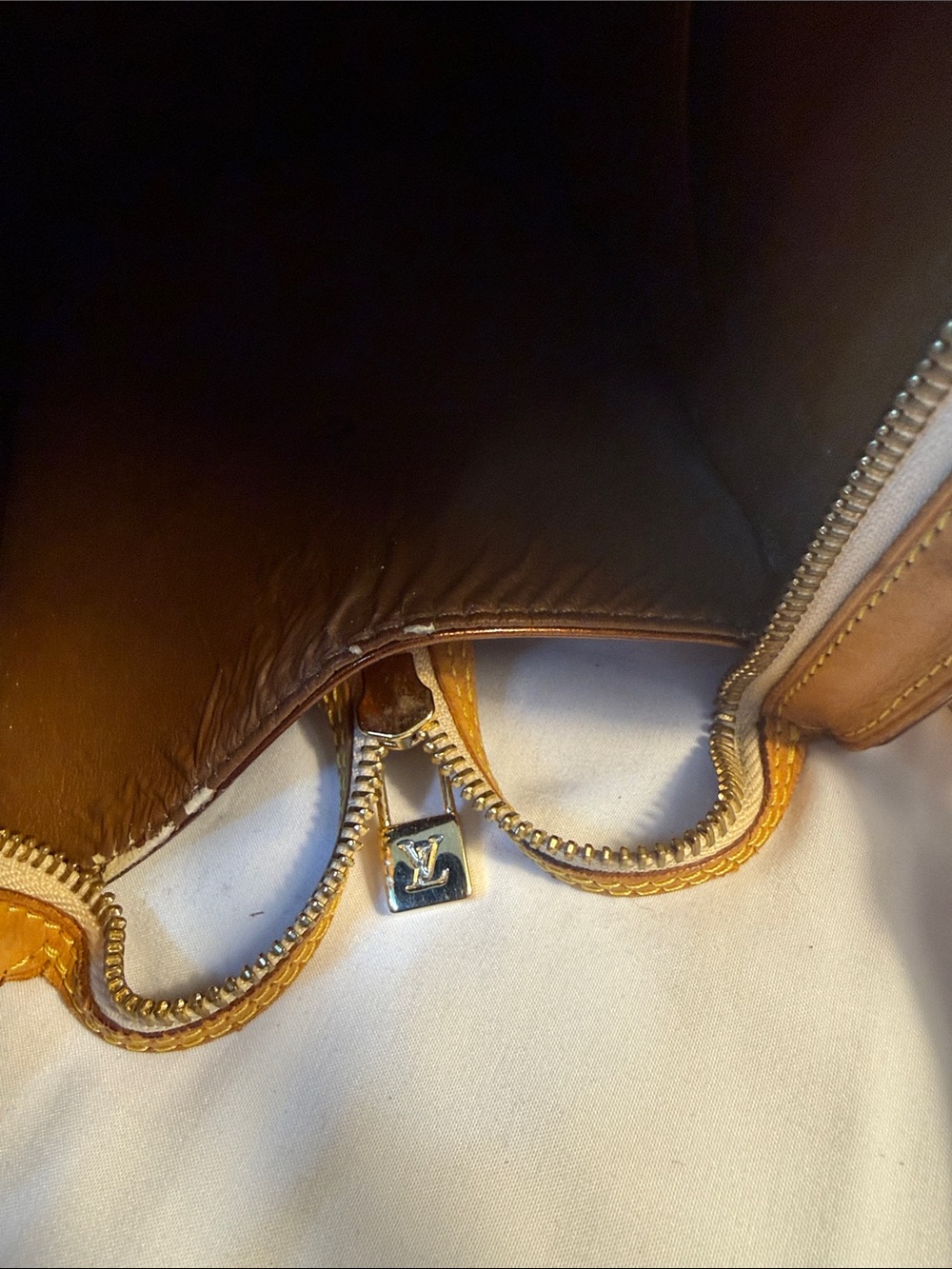 PROJECT Louis Vuitton Brown Vernis Patent Monogram Triangle Satchel - Picture 9 of 14